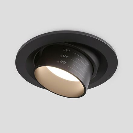 Встраиваемый светодиодный светильник с регулировкой угла освещения Zoom 15W 4200K черный 9920 LED