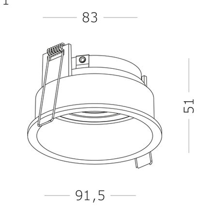 ST261.408.01 Св-к встр. Черный GU10 1*50W IP20 D91,5xH5,2 220V Без ламп
