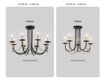 Подвесная люстра со сменной лампой TR9622/8 BK/CGD черный/золото E14/8 max 40W D700*450