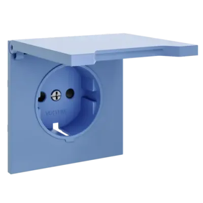 VLS000815 Накладка для розетки с заземлением, защитными шторками и крышкой, S70 (деним). (ТМ Maytoni)