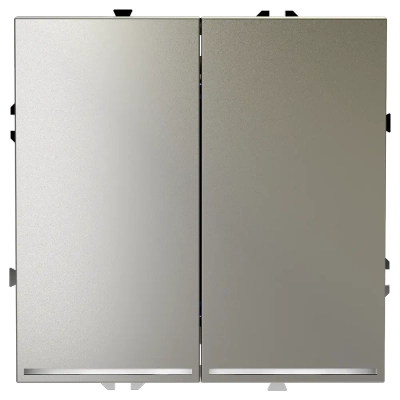 VLS020404 Проходной переключатель встраиваемый VOLTUM S70 двухклавишный с подсветкой 10А, (шелк). (ТМ Maytoni)