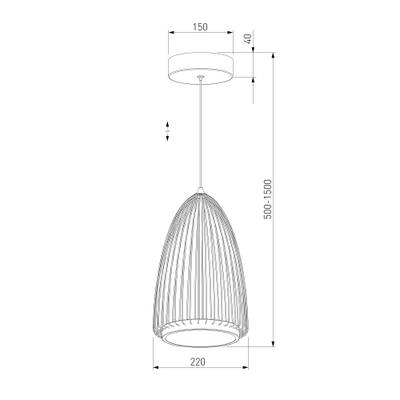 Подвесной светодиодный светильник 40009/1 LED черный, LED