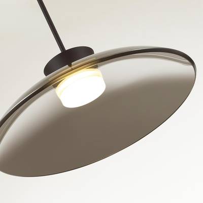 5055/9L L-VISION ODL24 321 черный/дымчатый/металл/стекло Подвес LED 9W 3000К SAUCER