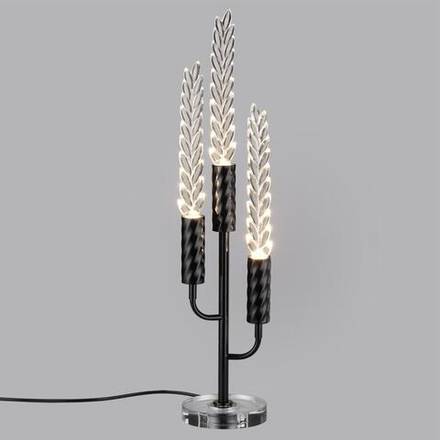 5459/9TL L-VISION ODL_EX26 041 черный глянцевый/прозрачн./металл/стекло/хрустальное стекло Настольная лампа LED 9W (3*3W) 3000K 460Лм KOLOS