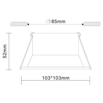ST207.418.01 Св-к встр. Мат. черный GU10 1*50W  L103xW103xH52 220V Без ламп