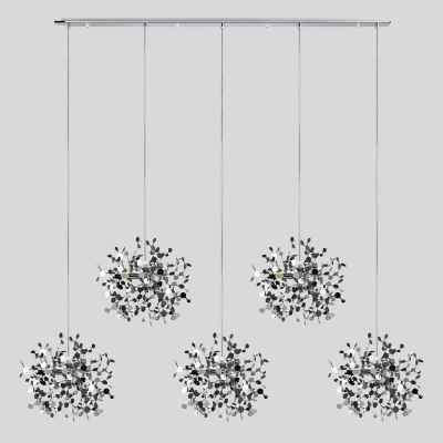 L5PL721134 Подвес пятерной линейный EXTRA 5x3x5W(led) G9 (721134 - 5 + 572164 -1) ХРОМ Lightstar