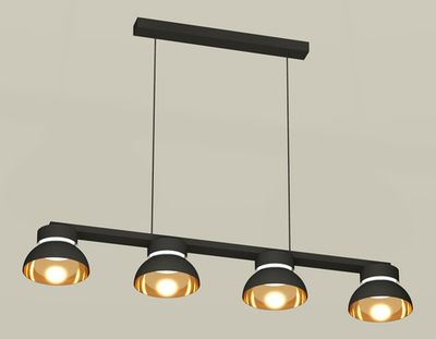 Комплект подвесного светильника XB9152101/4 SBK/PYG/CL черный песок/золото желтое полированное/прозрачный GX53 (C9152, N8145)