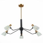 SLE205403-05 Люстра подвесная Черный, Латунь/Белый E14 5*60W