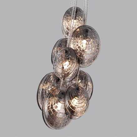 5038/8 MODERN ODL24 295 черный/дымчатый/металл/стекло Люстра G9 8*40W MUSSELS