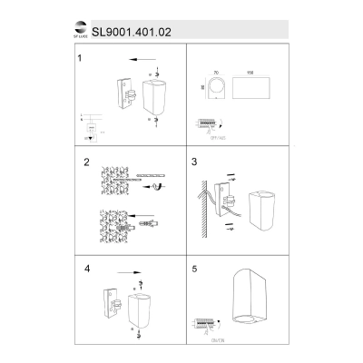 SL9001.401.02 Светильник уличный настенный ST-Luce Черный/ GU10 2*5W