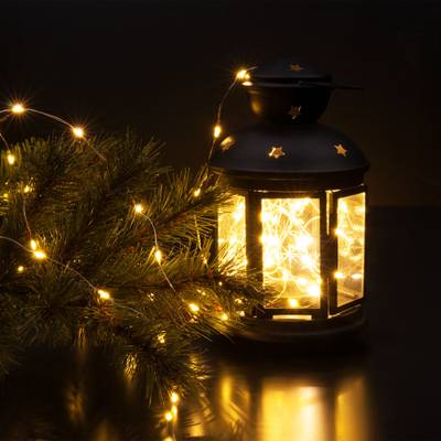 Гирлянда нить "роса" теплый белый 10М IP20 400-009