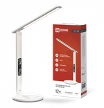 Светильник светодиодный настольный ССО 18Б 12Вт 3-6.5К 600лм сенсор-диммер часы темп. беспроводн. зарядка с адаптером бел. IN HOME 4690612041056