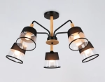 Светильник подвесной TR4741/5 BK/LW черный/светлое дерево E27/5 max 40W D760*350