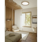 7640/DL BASICA SN 169 Светильник пластик/корич. под дер. LED 48Вт 4000K D390 IP43 RUX WOOD