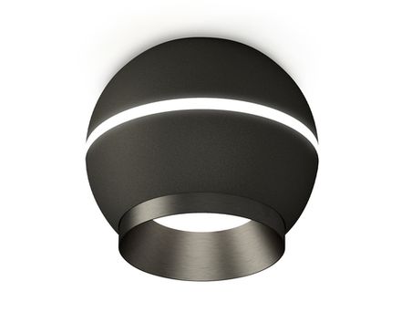 Комплект накладного светильника XS1102010 SBK/PBK черный песок/черный полированный MR16 GU5.3 LED 3W 4200K (C1102, N7031)