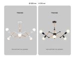 Подвесной светильник в стиле лофт TR80485/6 WH/LW белый/светлое дерево E27/6 max 60W D930*510