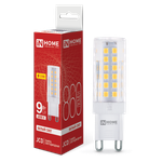 Лампа светодиодная LED-JCD 9Вт капсульная прозрачная 4000К нейтр. бел. G9 860лм 230В IN HOME 4690612036380