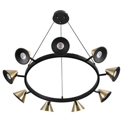 8233/9 COMFI LN25 черный/золото, металл Подвесной светильник GU10 LED 9*7W 220V LAMINA