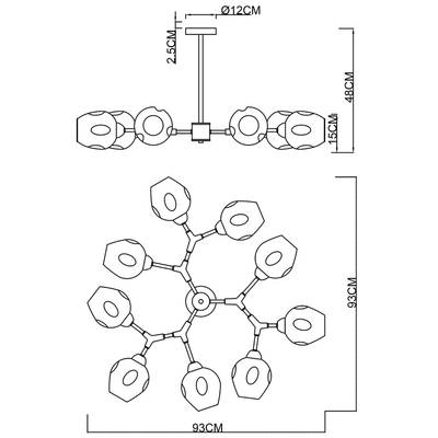Люстра на штанге Arte Lamp YUKA A7759PL-9PB, 9хE27