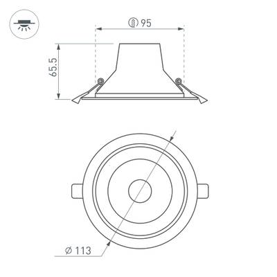 Светильник LTD-LEGEND-R115-10W Day4000 (WH, 50 deg) (Arlight, IP20 Металл, 3 года)