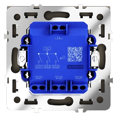 VLS030108 Выключатель встраиваемый VOLTUM S70 трехклавишный 10А, (черный матовый). (ТМ Maytoni)