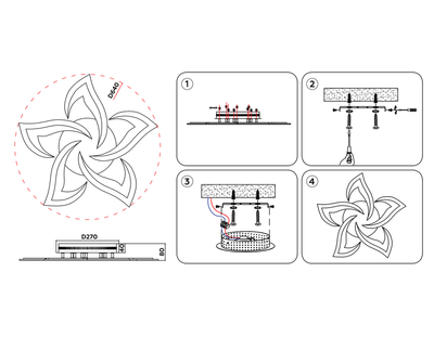 Потолочный светодиодный светильник с пультом FA4472/5 BK белый 56W 3000K/4200K/6400K D640*80 (ПДУ ИК)