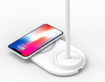 Светодиодная настольная лампа с беспроводной зарядкой DE588 WH белый LED 3000-6400K 3W