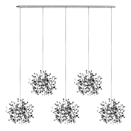 L5PL721134 Подвес пятерной линейный EXTRA 5x3x5W(led) G9  (721134 - 5 + 572164 -1) ХРОМ Lightstar