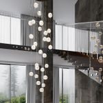 5008/120L L-VISION ODL23 585 золотой/прозрачный/металл/акрил Люстра каскадная LED 120W 4000K 6600Лм CRYSTAL