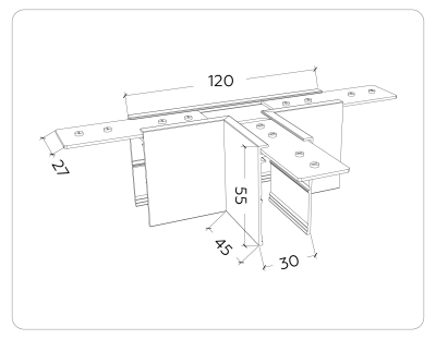 Коннектор Т-образный для накладного шинопровода Magnetic 220V GL1035 WH белый 105*75*52 (соединители в комплекте)
