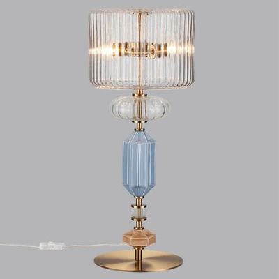 5414/2TA MODERN ODL_EX26 античная бронза/терракот/синий/металл/керамика Настольная лампа E14 2*40W TERRA