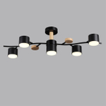 8194/5C COMFI LN26 335 черный, металл/дерево/пластик Потолочный светильник LED GX53 5*9W 220V CRYPTO
