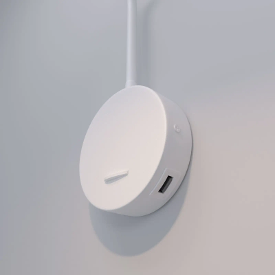 Светильник настенный светодиодный Stem с USB-портом и выключателем 40120/LED белый