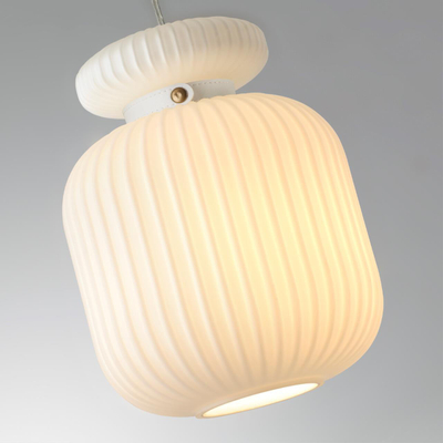 5042/1C PENDANT ODL24 373 белый/белый/металл/стекло/эко.кожа Подвес E27 1*60W JUGI