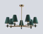 Светильник на штанге LH75053/7 BS/GN латунь/зеленый E14*7 max 40W D840*580
