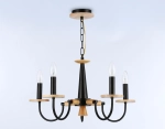 Светильник подвесной TR9593/5 BK/LW черный/светлое дерево E14/5 max 40W D555*660