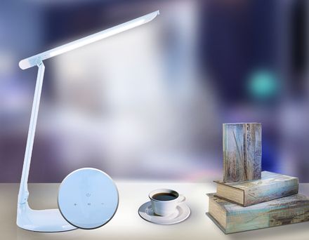 Настольная светодиодная лампа с ночником DE550 BL голубой LED 3000-6400K 8W