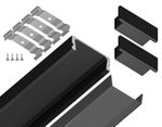 Алюминиевый профиль накладной GP1700BK/BK черный/черный рассеиватель 2000*15.5*6, 2 заглушки, 4 крепления в комплекте (для ленты до 11мм)