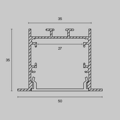 Алюминиевый профиль встраиваемый 50x35, ALM-5035-S-2M. TM Maytoni