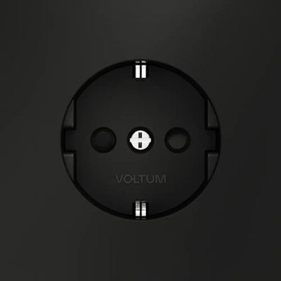 VLS040208 Розетка встраиваемая VOLTUM S70 с заземлением и защитными шторками, 16А, (черный матовый). (ТМ Maytoni)