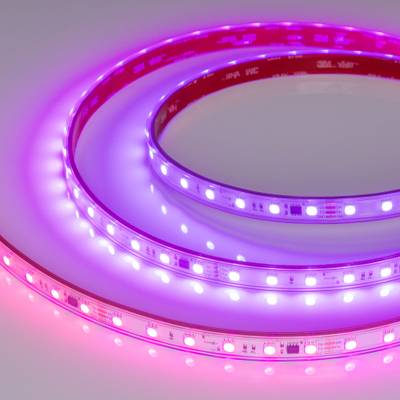 Лента герметичная SPI-PS-B60-12mm 24V RGB-PX6-BPT (12 W/m, IP67, 5060, 5m) (Arlight, бегущий огонь)