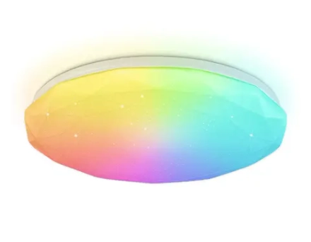 Потолочный светодиодный светильник с пультом FZ417 WH белый IP20 46W 3000K-6500K+RGB D380*60 (ПДУ ИК)