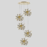 L5PR721132 Подвес пятерной круглый EXTRA 5x3x5W(led) G9 (721132 - 5 + 572152 -1) ЗОЛОТО Lightstar