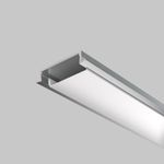 Алюминиевый профиль встраиваемый с накладным фланцем 30x6 (Серебро, 2 м), ALM-3006-S-2M 632018