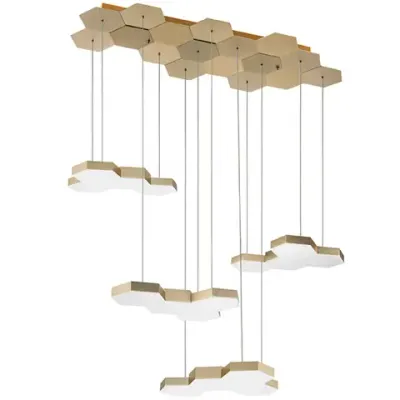 750263 Люстра подвесная FAVO LED-80W 3840LM Satin Gold 4000K Lightstar