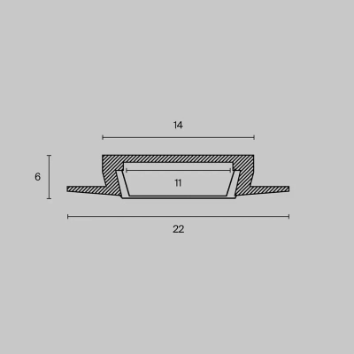 Алюминиевый профиль встраиваемый с фланцем 22x6 (Серебро, 2 м), ALM004S-2M. TM Maytoni