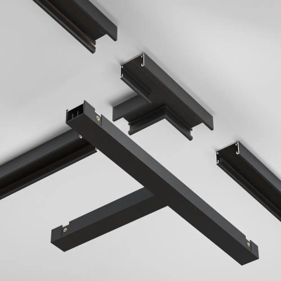 Т- образный коннектор накладной Basity, черный, TRA172CT-11B. TM Maytoni