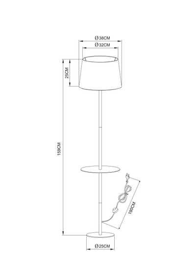 Торшер Arte Lamp CONNOR A2102PN-1WH, 1хE27