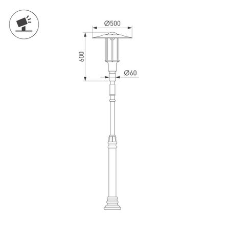 Светильник OXOR-SHADL-C-500x600-35W Day4000 (BK-ST, 120 deg, 230V) IP65 (Arlight, -)