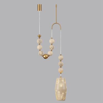 5444/1B PENDANT ODL_EX26 бежевый/античная бронза/металл/керамика Подвес с держателем E27 1*40W KARELIA